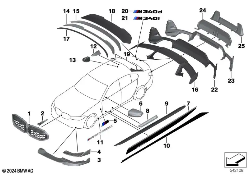 BMW Heckdiffusor Carbon 51195A53407