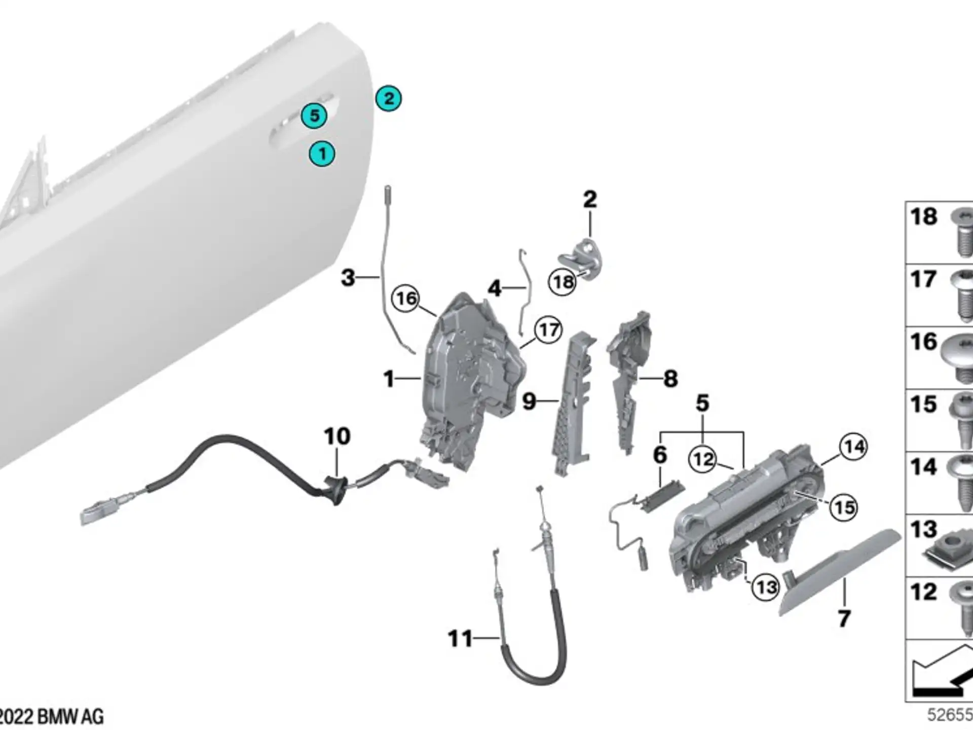 BMW Träger Türaussengriff links 2er G42 4er i4 G26 X1 U11