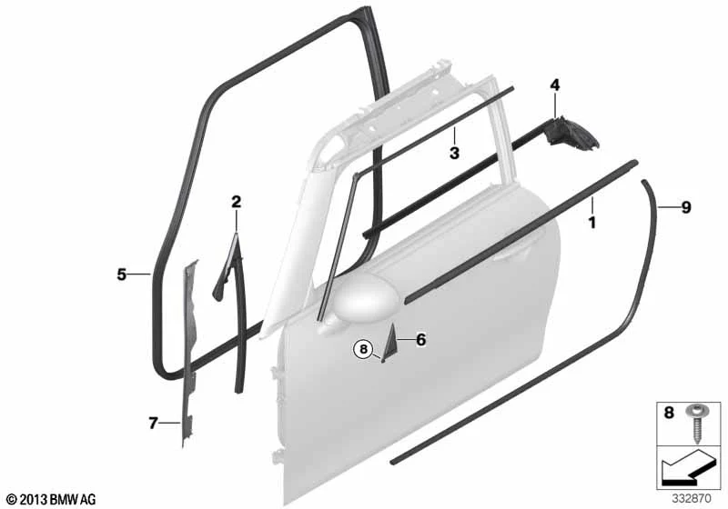 MINI Fugendichtung Tür vorn F56 F57
