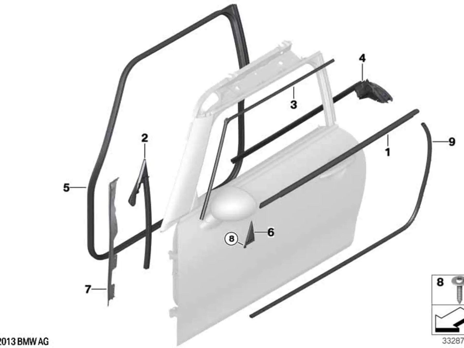 MINI Fugendichtung Tür vorn F56 F57