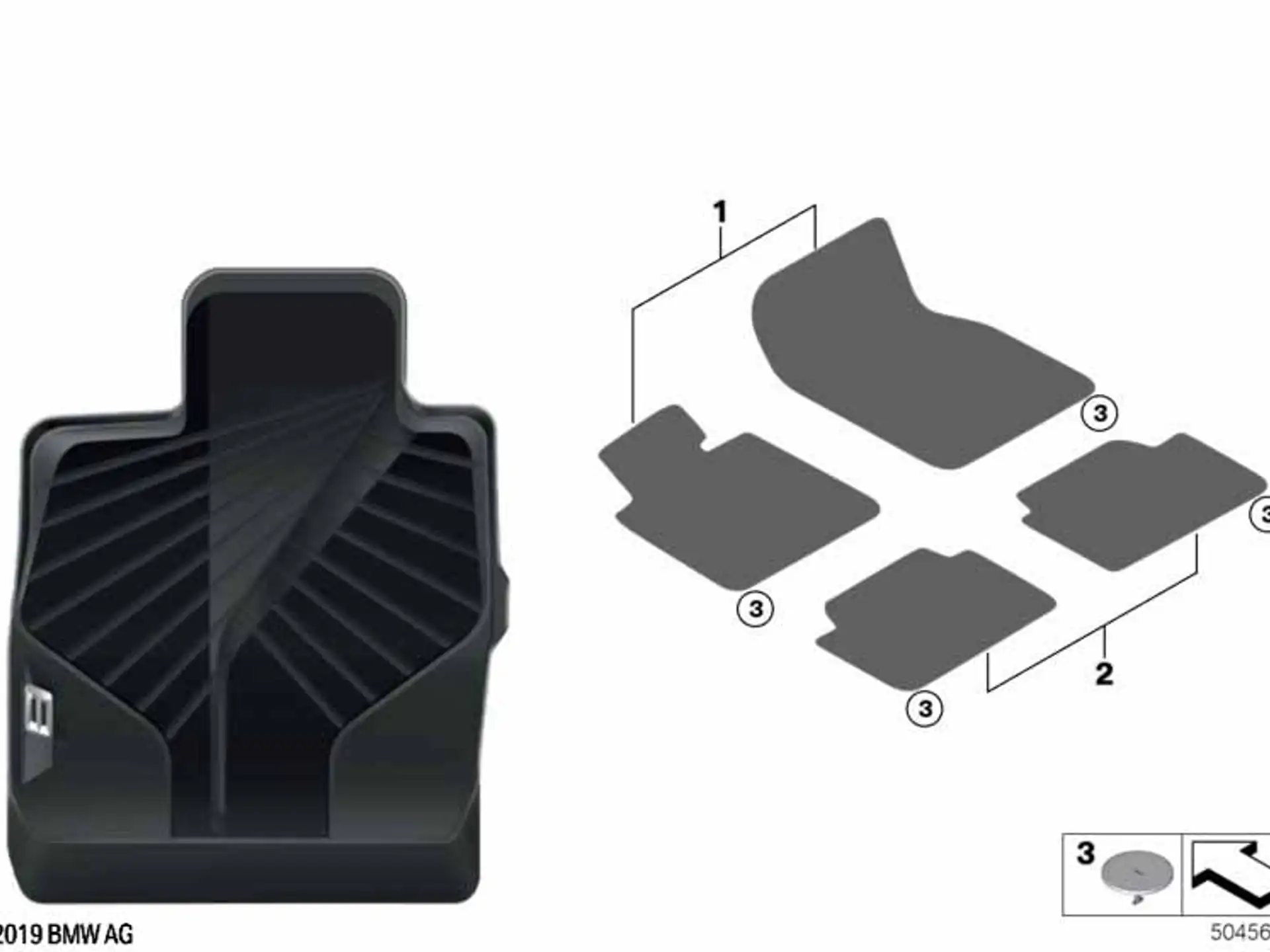 BMW Fussmatten Allwetter hinten 8er G16 M8 F93