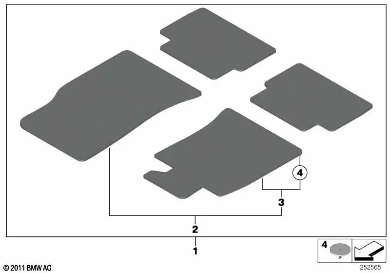 MINI Satz Fussmatten Velours R57