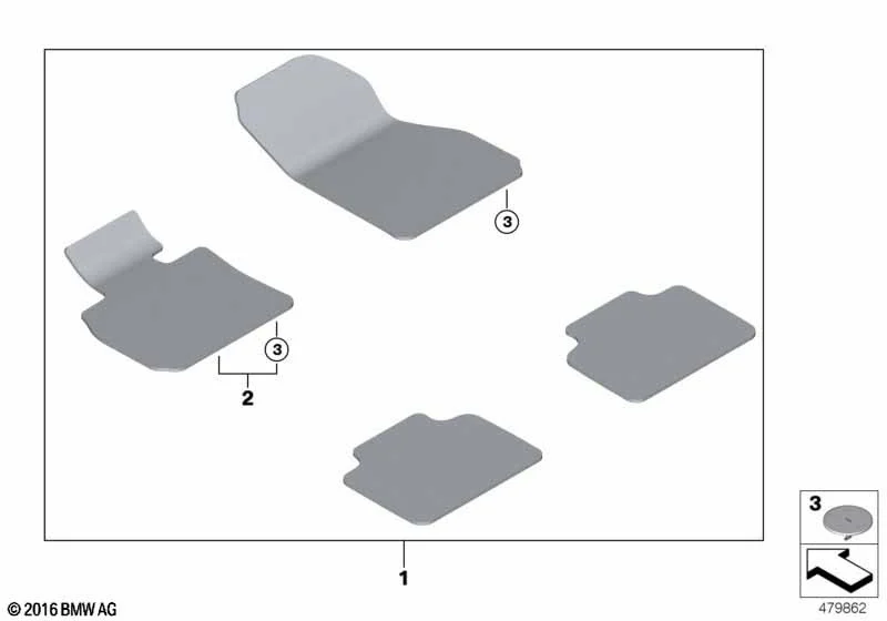 MINI Fußmatte Fahrerseite anthrazit Countryman F60 [Bildposition 2]
