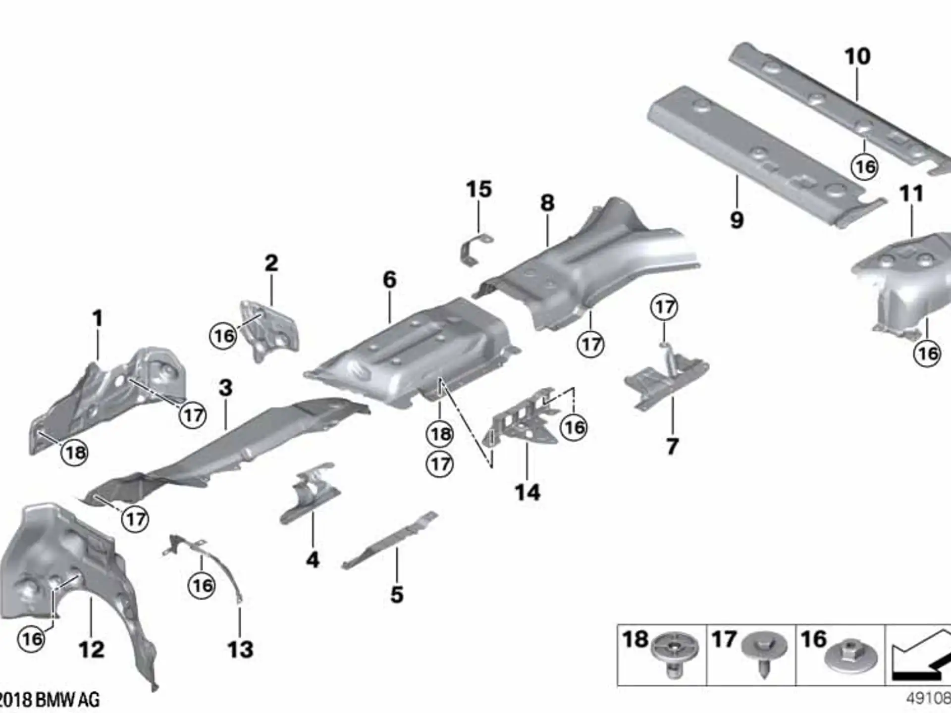 BMW Halter Wärmeisolierung Tunnel Links X5 G05 X5M F95 X6 G06 X6M F96 X7 G07