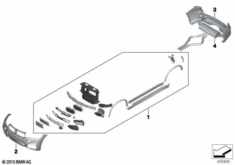 BMW Nachrüstsatz M Aerodynamik Basispaket F15 51952356907 - X5 F1