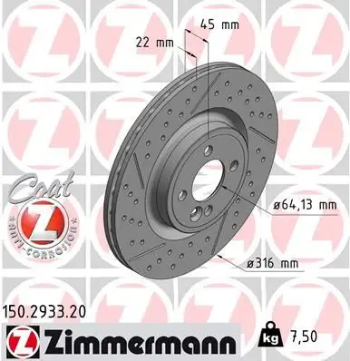 ZIMMERMANN Bremsscheibe IZIN150293320