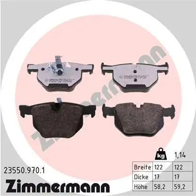 ZIMMERMANN Bremsbelagsatz, Scheibenbremse IZIN235509701