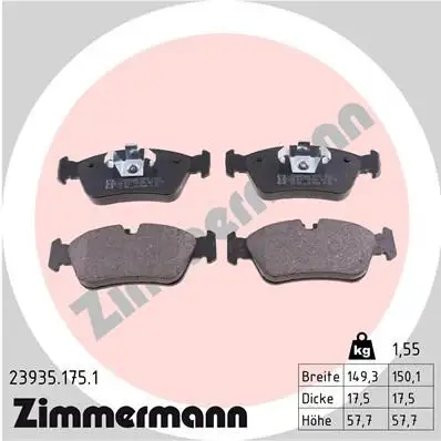 ZIMMERMANN Bremsbelagsatz, Scheibenbremse IZIN239351751