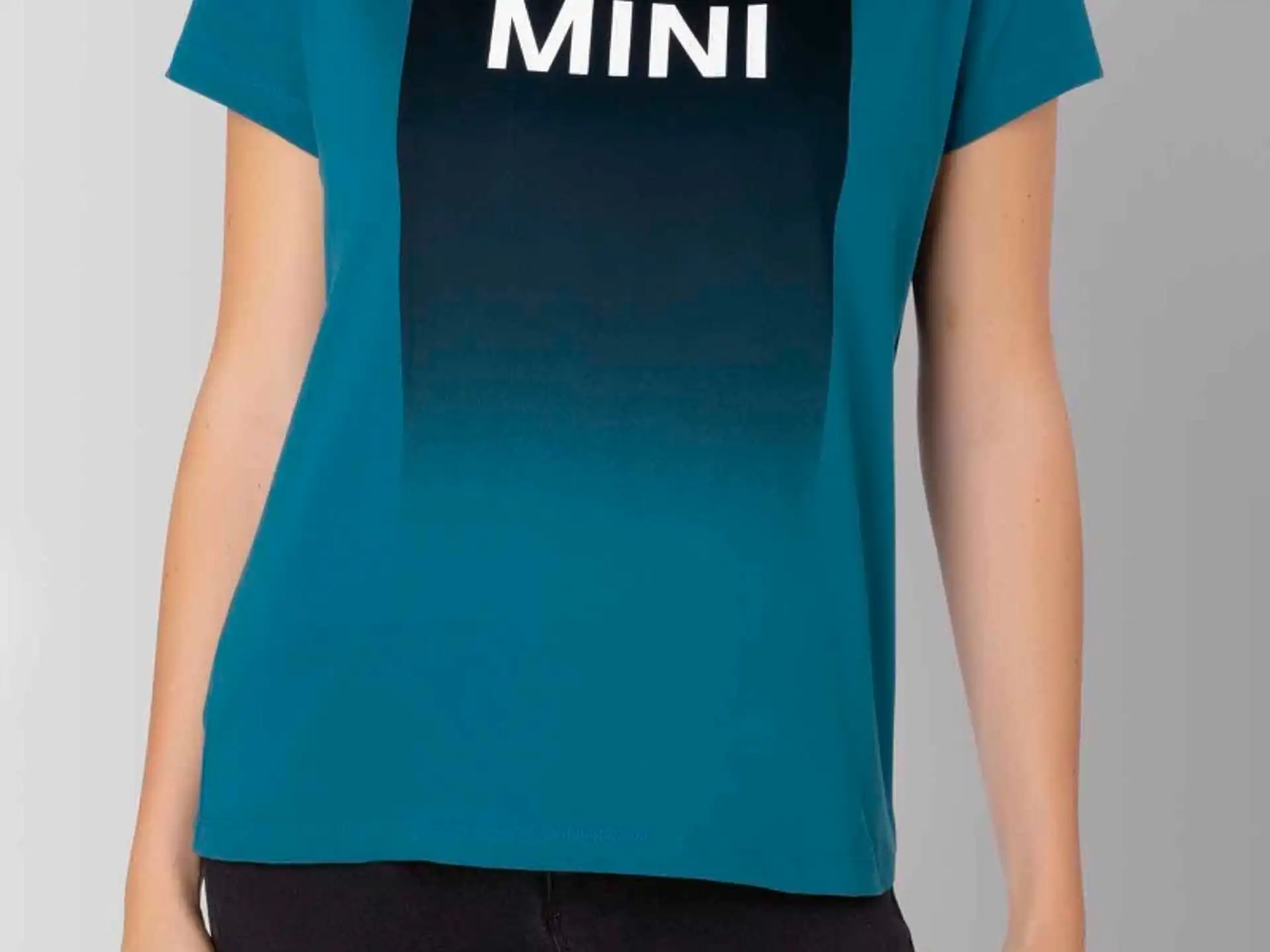 MINI Damen T-Shirt Wordmark island schwarz weiß