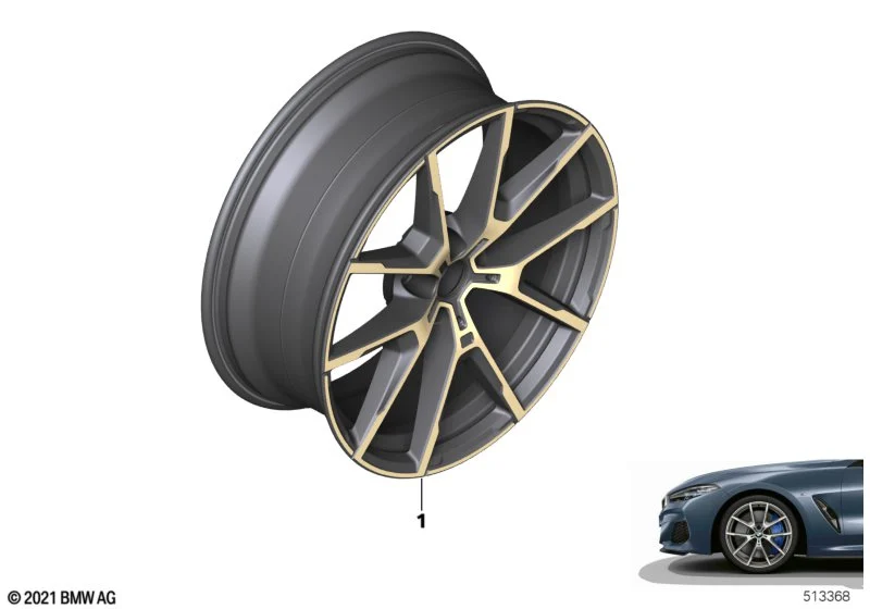 BMW Alufelge Individual KA576 ceylongold 8Jx20 ET26 8er G14 G15 G16