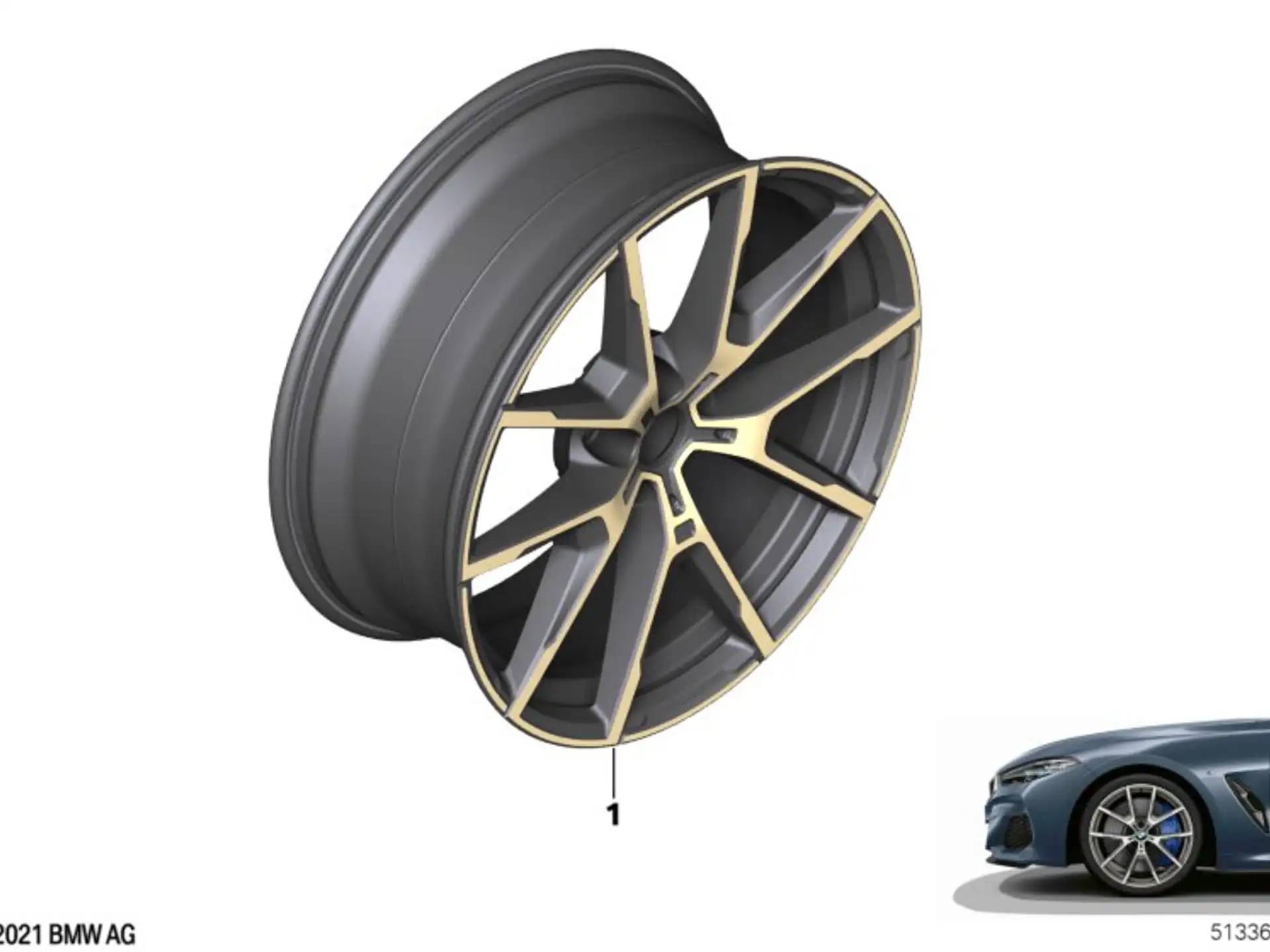 BMW Alufelge Individual KA576 ceylongold 9Jx20 ET41 8er G14 G15 G16