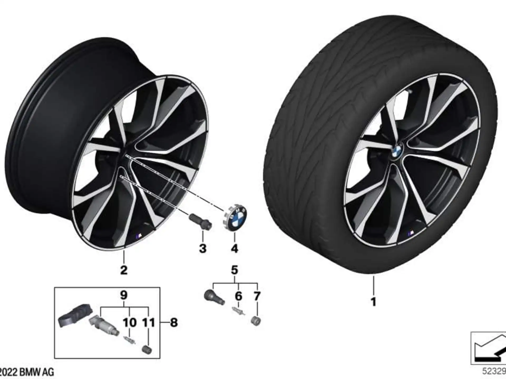 BMW Alufelge M V-Speiche 772 bicolor (schwarz matt/hochglanzpoliert) 9Jx19 ET32 Z4 G29