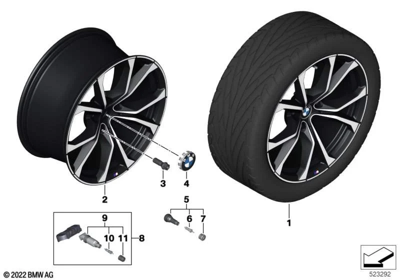 BMW Alufelge M V-Speiche 772 bicolor (schwarz matt/hochglanzpoliert) 10Jx19 ET40 Z4 G29
