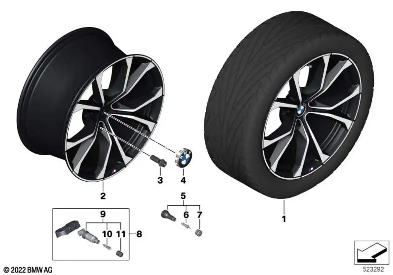 BMW Alufelge M V-Speiche 772 bicolor (schwarz matt/hochglanzpolie