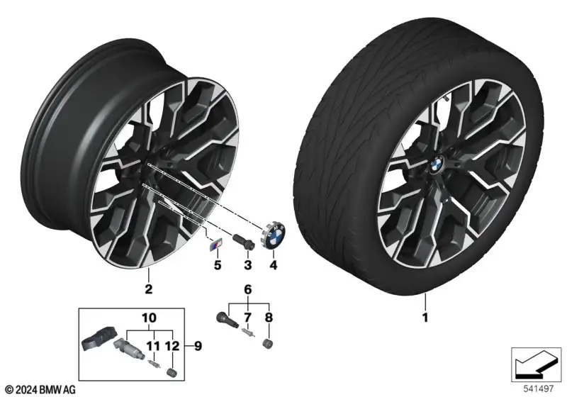 BMW Alufelge M Doppelspeiche 1036 bicolor (jet black uni/hochglan