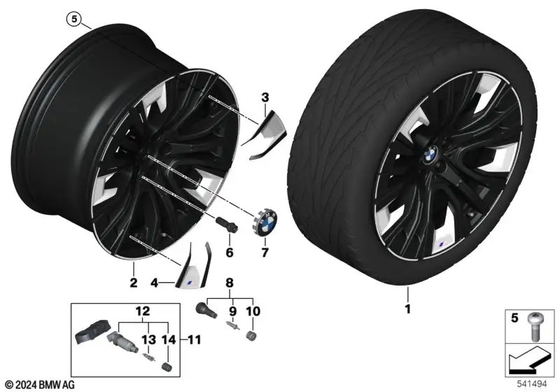 BMW Alufelge M Aerodynamik 906 bicolor (jet black uni/hochglanzpo