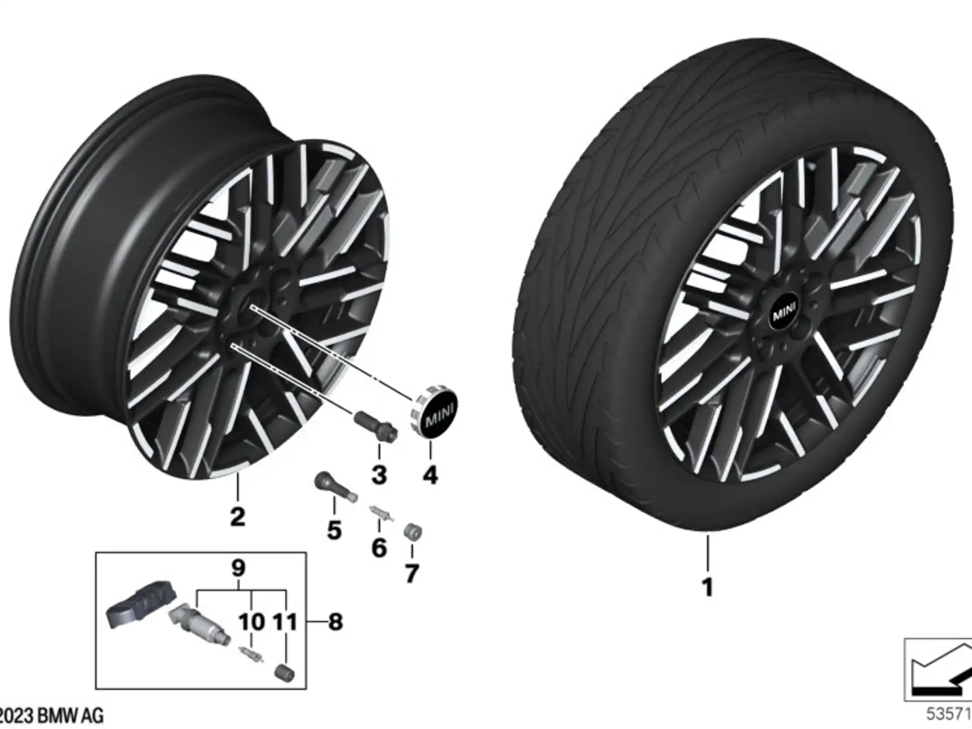 MINI Alufelge Night Flash Spoke 984 bicolor (spectre grey/hochglanzpoliert) 7,5Jx18 ET50 Aceman J05