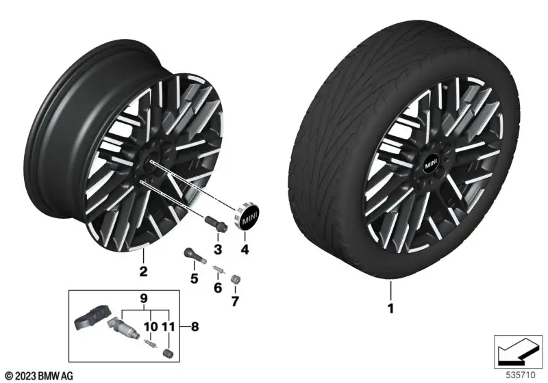 MINI Alufelge Night Flash Spoke 984 bicolor (spectre grey/hochgla