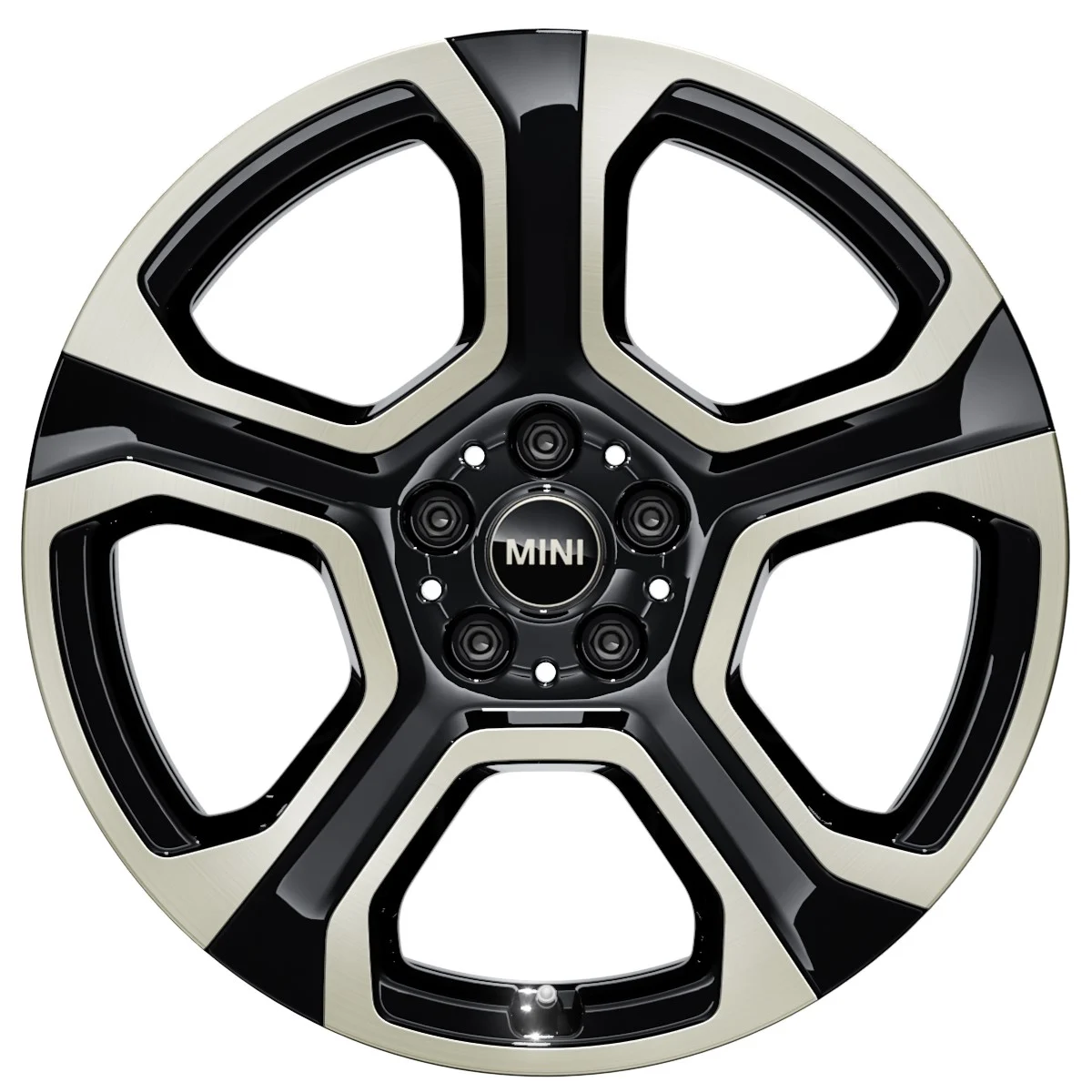 MINI Alufelge Hexagram Spoke 987 bicolor (jetblack uni/glanzgedreht) 7,5Jx19 ET50 Aceman J05