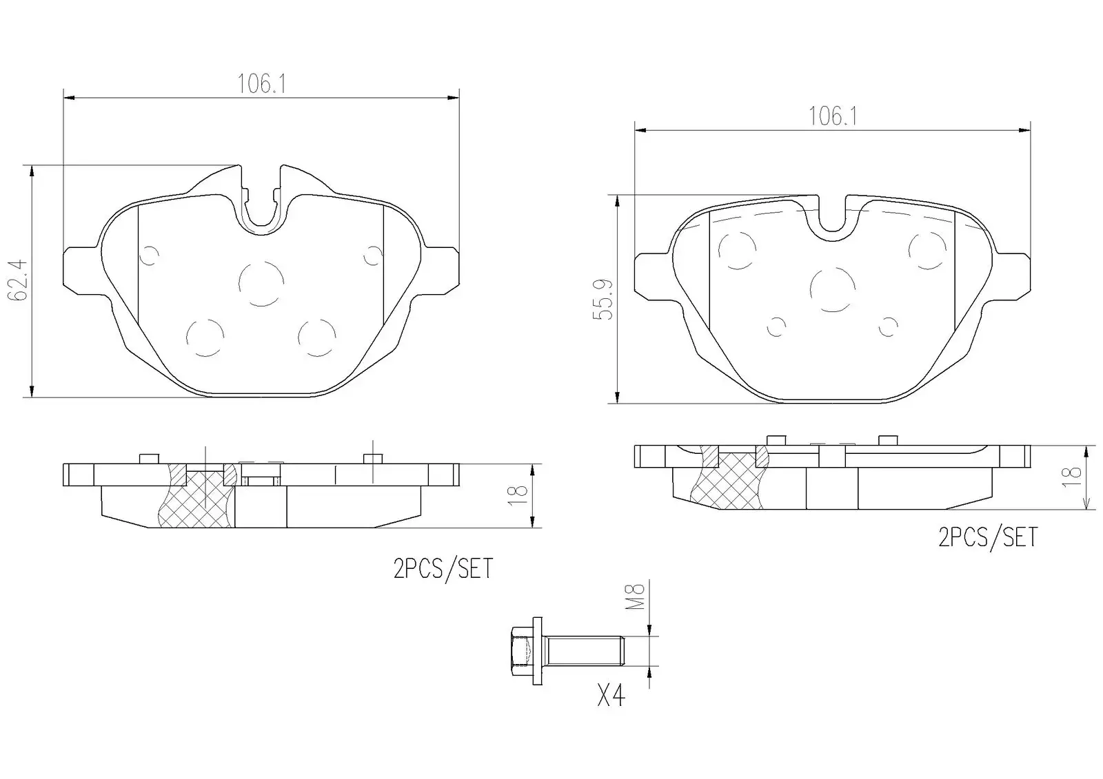 BREMBO Bremsbelagsatz, Scheibenbremse 8020584130797