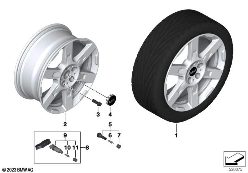 MINI Alufelge Asteroid Spoke 944 jet black uni 7,5Jx18 ET50 Countryman U25