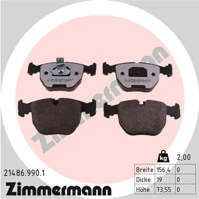 ZIMMERMANN Bremsbelagsatz, Scheibenbremse 4250238778677