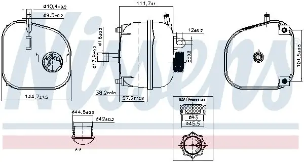 NISSENS Ausgleichsbehälter, Kühlmittel 0,55 l 5707286500884