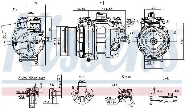 NISSENS Kompressor, Klimaanlage 5707286382916