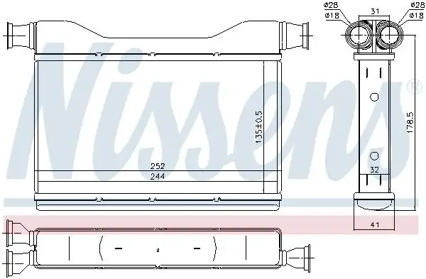 NISSENS Wärmetauscher, Innenraumheizung INIS70528