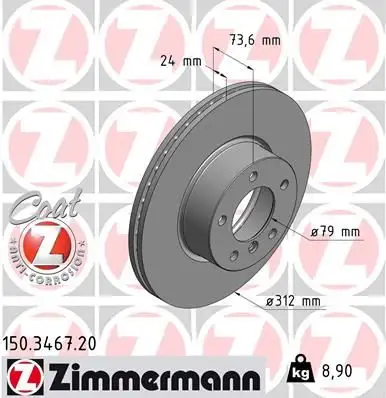 ZIMMERMANN Bremsscheibe IZIN150346720