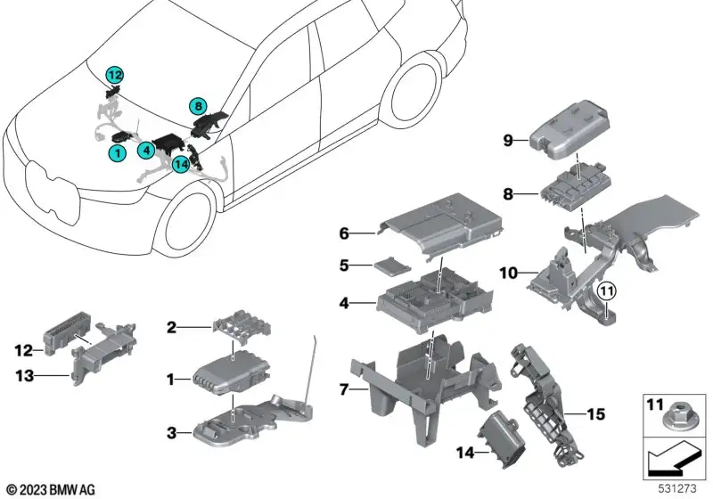 BMW B+ Verteiler vorne iX I20