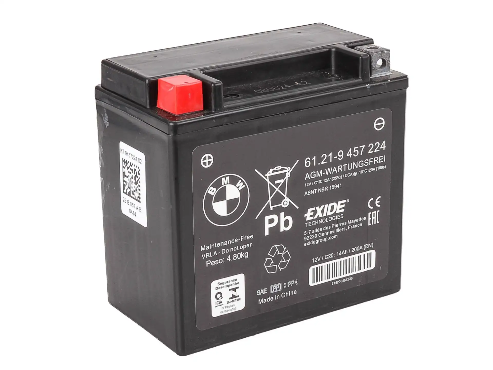 BMW Motorrad AGM-Batterie 12V 12Ah 120A (EXIDE LTX14) K50 K51