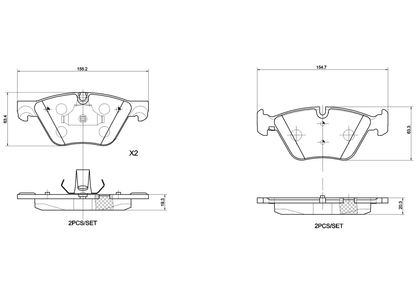 BREMBO Bremsbelagsatz, Scheibenbremse 8020584134665