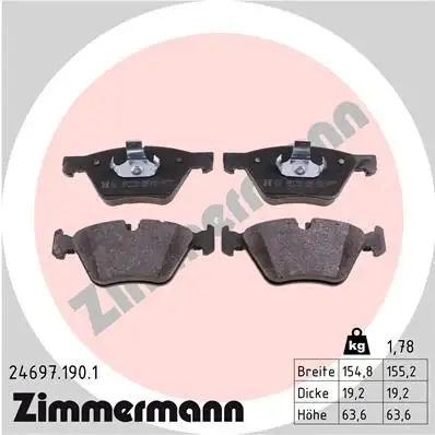 ZIMMERMANN Bremsbelagsatz, Scheibenbremse IZIN246971901