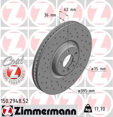 ZIMMERMANN Bremsscheibe 4250238768975