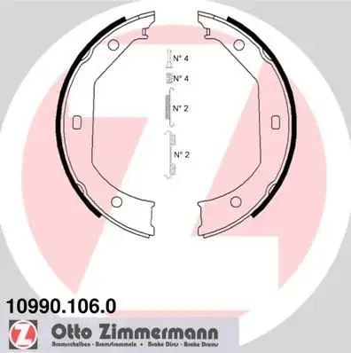 ZIMMERMANN Bremsbackensatz, Feststellbremse IZIN109901060