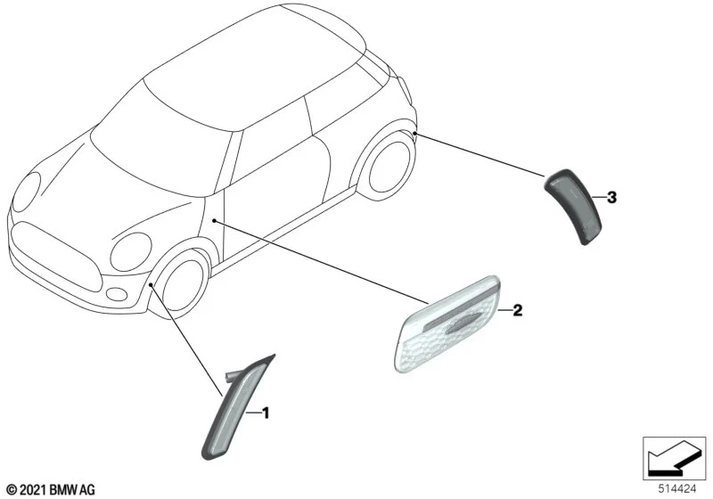 MINI Zusatzblinkleuchte F55 LCI F56 LCI F57 LCI