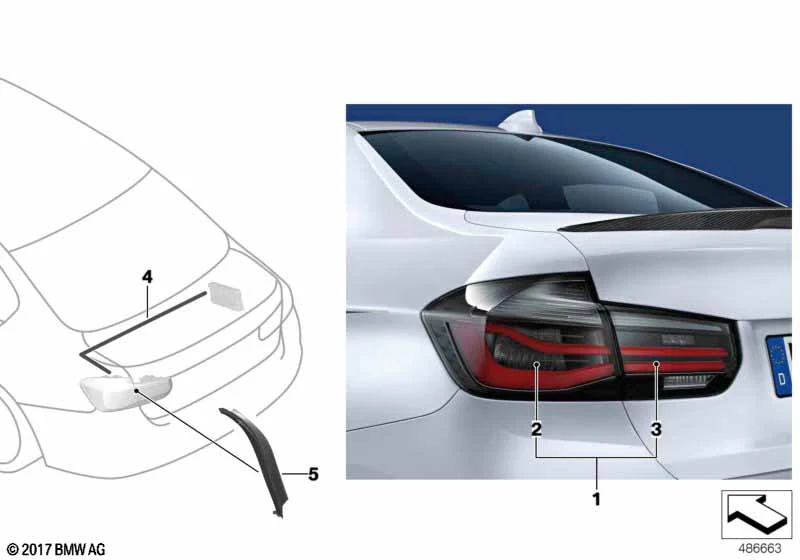 BMW M Performance Heckleuchte Seitenwand 3er F30 M3 F80