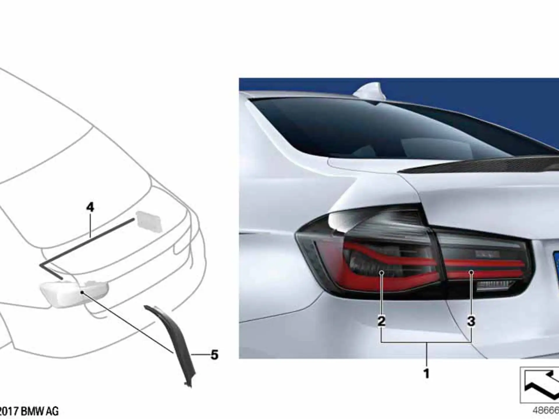 BMW M Performance Heckleuchte Seitenwand 3er F30 M3 F80