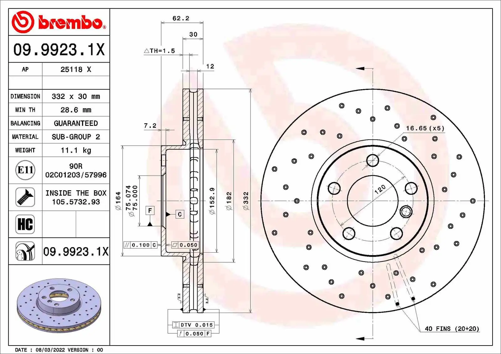 BREMBO Bremsscheibe IBRO0999231X