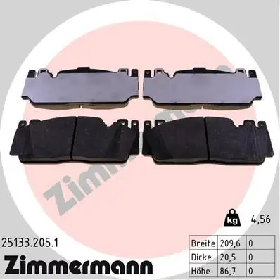 ZIMMERMANN Bremsbelagsatz, Scheibenbremse IZIN251332051