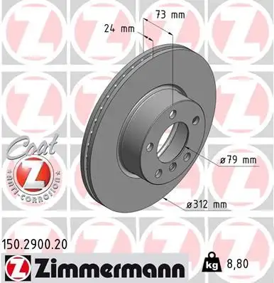 ZIMMERMANN Bremsscheibe IZIN150290020