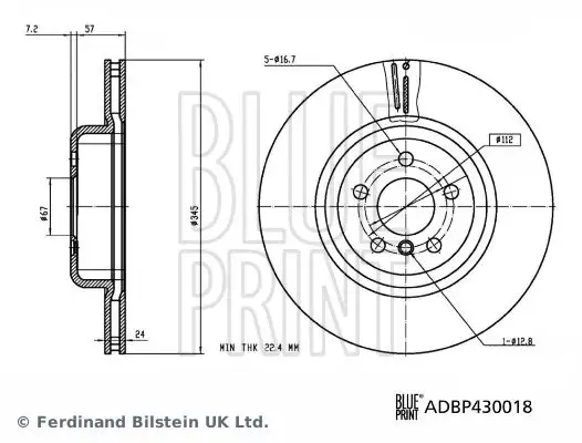 BLUE PRINT Bremsscheibe IBLTADBP430018