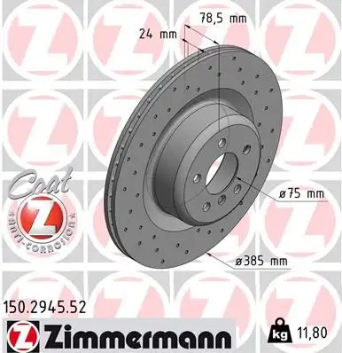 ZIMMERMANN Bremsscheibe 4250238768876