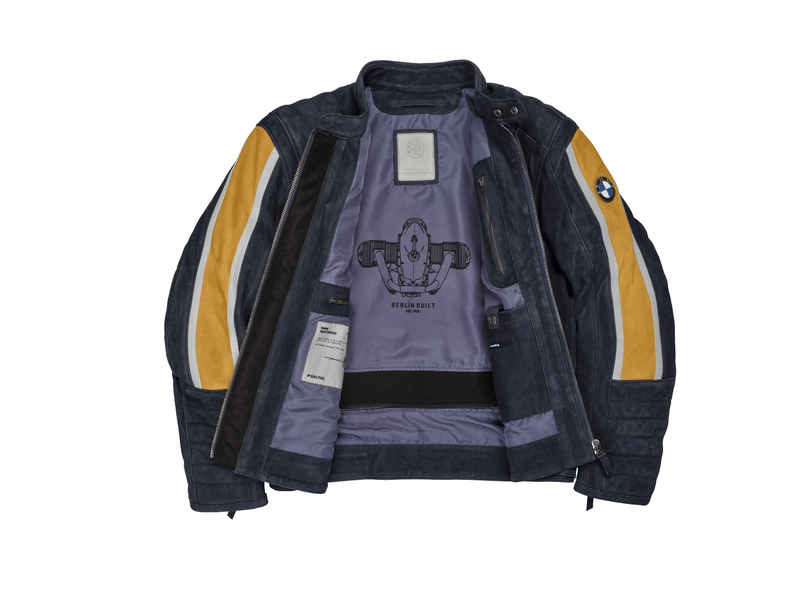 BMW Motorrad Jacke Schwabing Herren blau / gelb