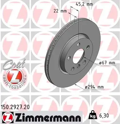 ZIMMERMANN Bremsscheibe IZIN150292720