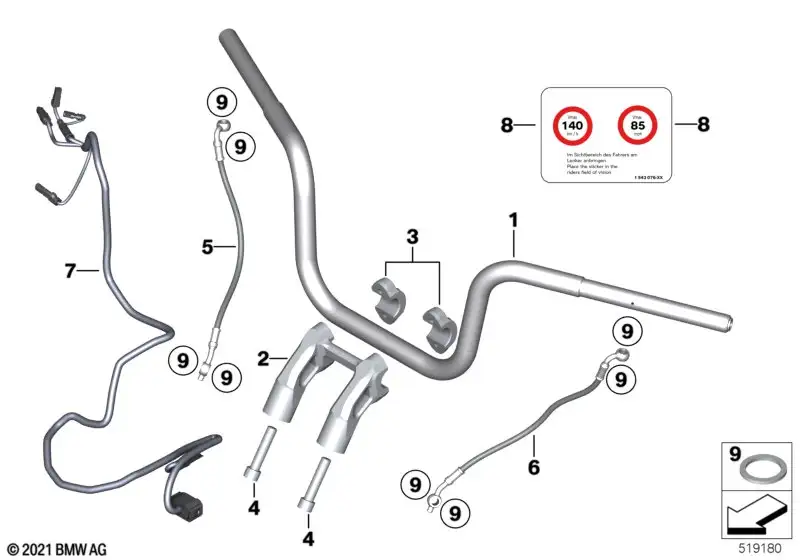 BMW Motorrad Bremsschlauch (L=340 mm) K34