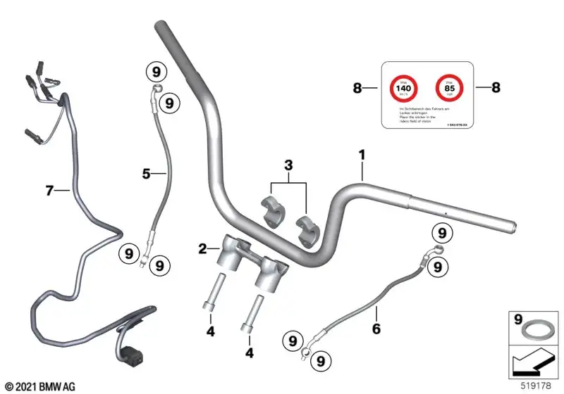BMW Motorrad Bremsschlauch (L=285 mm) K34