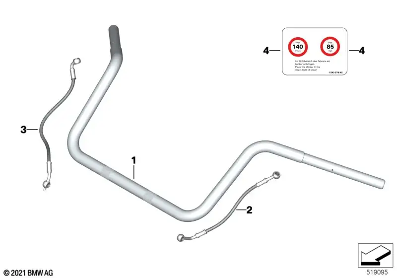 BMW Motorrad Kupplungsleitung (L=372 mm) K35