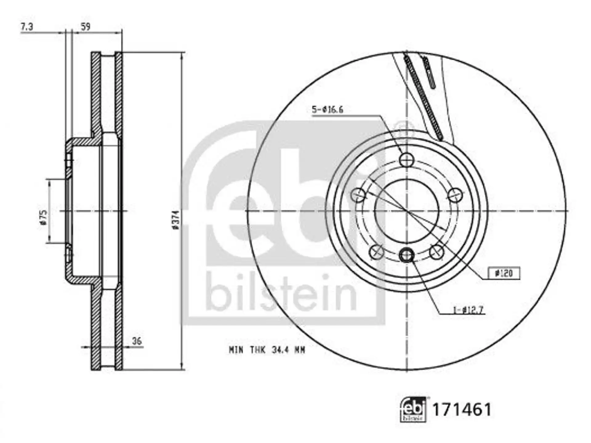FEBI BILSTEIN Bremsscheibe IFEN171461